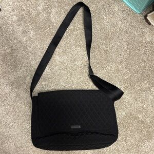 Vera Bradley Black Quilted Crossbody Laptop Messenger Bag